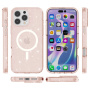 Transparent Glitter Cover MagSafe za iPhone 16 Pro Max - Rose Gold