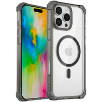Prozoren ovitek z barvnim okvirjem in MagSafe za iPhone 16 Pro - siv