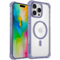 Prozoren ovitek z barvnim okvirjem in MagSafe za iPhone 16 Pro Max - vijoličen