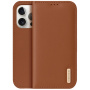 DUX DUCIS Hivo usnjena preklopna torbica za iPhone 15 Pro - rjava