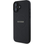 Guess Grained Classic Ovitek z logotipom MagSafe za iPhone 16 - črn