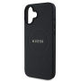 Guess Grained Classic Ovitek z logotipom MagSafe za iPhone 16 - črn