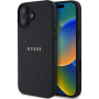 Guess Grained Classic Ovitek z logotipom MagSafe za iPhone 16 Plus - črn