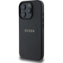 Guess Grained Classic Ovitek z logotipom MagSafe za iPhone 16 Pro Max - črn