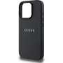 Guess Grained Classic Ovitek z logotipom MagSafe za iPhone 16 Pro Max - črn