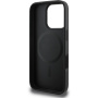 Guess Grained Classic Ovitek z logotipom MagSafe za iPhone 16 Pro Max - črn