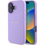 Guess Grained Classic Ovitek z logotipom MagSafe za iPhone 16 Plus - vijoličen