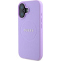 Guess Grained Classic Ovitek z logotipom MagSafe za iPhone 16 Plus - vijoličen