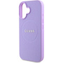 Guess Grained Classic Ovitek z logotipom MagSafe za iPhone 16 Plus - vijoličen