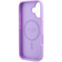 Guess Grained Classic Ovitek z logotipom MagSafe za iPhone 16 Plus - vijoličen