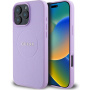 Guess Grained Classic Ovitek z logotipom MagSafe za iPhone 16 Pro - vijoličen