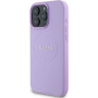 Guess Grained Classic Ovitek z logotipom MagSafe za iPhone 16 Pro - vijoličen