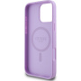 Guess Grained Classic Ovitek z logotipom MagSafe za iPhone 16 Pro - vijoličen