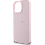 Guess Grained Classic Ovitek z logotipom MagSafe za iPhone 16 Pro - roza