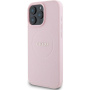 Guess Grained Classic Ovitek z logotipom MagSafe za iPhone 16 Pro Max - roza