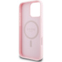 Guess Grained Classic Ovitek z logotipom MagSafe za iPhone 16 Pro Max - roza