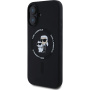 Karl Lagerfeld Silikonski ovitek Karl and Choupette z MagSafe za iPhone 16 Plus - črn