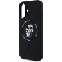 Karl Lagerfeld Silikonski ovitek Karl and Choupette z MagSafe za iPhone 16 Plus - črn