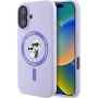 Karl Lagerfeld Silikonski ovitek Karl and Choupette z MagSafe za iPhone 16 - vijoličen