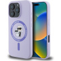 Karl Lagerfeld Silikonski ovitek Karl and Choupette z MagSafe za iPhone 16 Pro Max - vijoličen