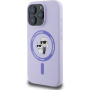 Karl Lagerfeld Silikonski ovitek Karl and Choupette z MagSafe za iPhone 16 Pro Max - vijoličen