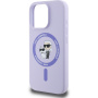 Karl Lagerfeld Silikonski ovitek Karl and Choupette z MagSafe za iPhone 16 Pro Max - vijoličen