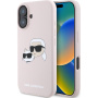 Karl Lagerfeld Silikonski ovitek Double Heads z MagSafe za iPhone 16 - roza
