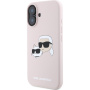 Karl Lagerfeld Silikonski ovitek Double Heads z MagSafe za iPhone 16 - roza