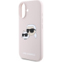 Karl Lagerfeld Silikonski ovitek Double Heads z MagSafe za iPhone 16 - roza
