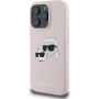 Karl Lagerfeld Silikonski ovitek Double Heads z MagSafe za iPhone 16 Pro Max - roza