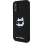 Karl Lagerfeld Silikonski ovitek Choupette Head z MagSafe za iPhone 16 - črn