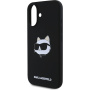 Karl Lagerfeld Silikonski ovitek Choupette Head z MagSafe za iPhone 16 - črn