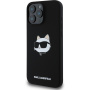 Karl Lagerfeld Silikonski ovitek Choupette Head z MagSafe za iPhone 16 Pro - črn