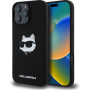 Karl Lagerfeld Silikonski ovitek Choupette Head z MagSafe za iPhone 16 Pro Max - črn