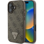 Guess 4G Strass Triangle Metal Logo Cover za iPhone 16 - rjav