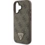 Guess 4G Strass Triangle Metal Logo Cover za iPhone 16 - rjav