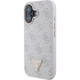 Guess ovitek 4G Strass Triangle Metal Logo za iPhone 16 - roza