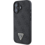 Guess 4G Strass Triangle Metal Logo etui s paščkom za iPhone 16 - siv