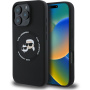 Karl Lagerfeld Silikonski ovitek K&CH Heads z MagSafe za iPhone 16 Pro - črn