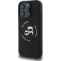 Karl Lagerfeld Silikonski ovitek K&CH Heads z MagSafe za iPhone 16 Pro - črn