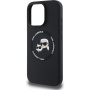Karl Lagerfeld Silikonski ovitek K&CH Heads z MagSafe za iPhone 16 Pro - črn