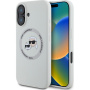Karl Lagerfeld Silikonski ovitek K&CH Heads z MagSafe za iPhone 16 - bež