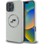 Karl Lagerfeld Silikonski ovitek K&CH Heads z MagSafe za iPhone 16 Pro - bež