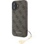 Guess Ovitek 4G Charms za iPhone 16 Plus - rjav