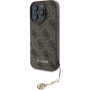Guess Ovitek 4G Charms za iPhone 16 Pro - rjav