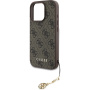 Guess Ovitek 4G Charms za iPhone 16 Pro - rjav