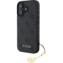 Guess Ovitek 4G Charms za iPhone 16 - siv