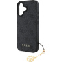 Guess Ovitek 4G Charms za iPhone 16 Plus - siv