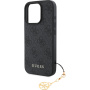 Guess Ovitek 4G Charms za iPhone 16 Pro - siv