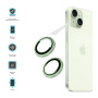 FIXED Camera Glass kaljeno steklo z aluminijastim okvirjem za zaščito zadnje leče kamere za iPhone 16 / 16 Plus - zeleno